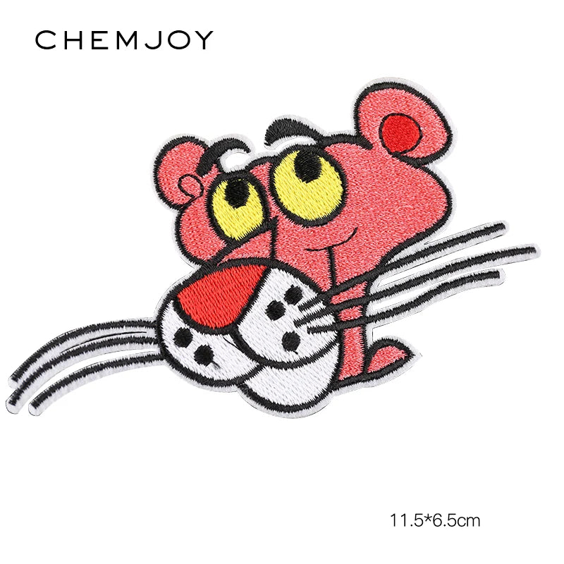 Clothing Embroidery Patches Panther Animal Applique Iron on Denim Jackets Bags DIY Repair Decorative Sticker Parches