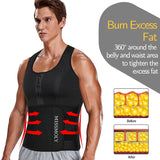 Mens Waist Trainer Vest Slimming Body Shaper Compression Shirt Workout Tank Top Shapewear Fitness Undershirt Fat Burn Sauna Suit