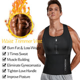 Mens Waist Trainer Vest Slimming Body Shaper Compression Shirt Workout Tank Top Shapewear Fitness Undershirt Fat Burn Sauna Suit
