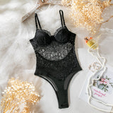 CHILLGIO Bodysuit Women Lingerie Luxury Party Overalls Slim One Pieces Transparent Combination Romper Black Sexy Strappy Catsuit
