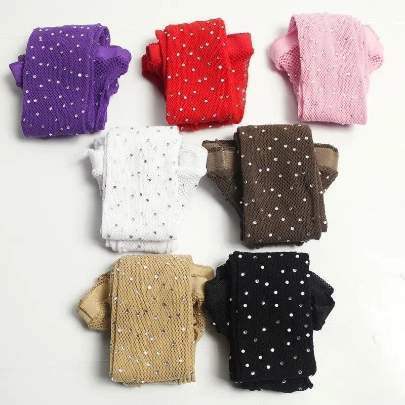 Fishnet Diamond Pantyhose Women  Fashion Shiny Net Tights Female Slim Rhinestone Mesh Nylon Stockings Tights