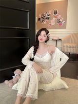 Women Pajama Sets Soft Modal Pijamas Mujer Sleepwear Lady Spring Summer New Nightwear Femme 3 Pieces Sets Lace Trim Homewear