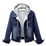 5xl Women Denim Chic Jacket Female Oversize Outerwear Loose Short Hooded Jeans Coat Big Pocket Tops 2024 Spring Autumn
