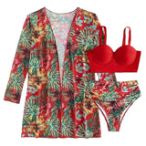 Bohemian Vacation Bathing Suits New Cover Up Three Piece Hard Packed Women'S Bikini Split Swimsuit For Ladies Ropa Interior
