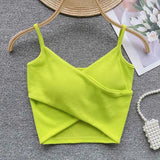 Irregular Casual Sport Camisole Women Strap Design Solid Fashion 2024 Y2K Elegant Ladies Chic Slim Tank Tops