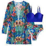 Bohemian Vacation Bathing Suits New Cover Up Three Piece Hard Packed Women'S Bikini Split Swimsuit For Ladies Ropa Interior