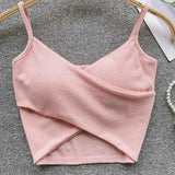 Irregular Casual Sport Camisole Women Strap Design Solid Fashion 2024 Y2K Elegant Ladies Chic Slim Tank Tops