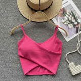 Irregular Casual Sport Camisole Women Strap Design Solid Fashion 2024 Y2K Elegant Ladies Chic Slim Tank Tops