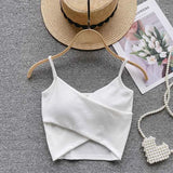 Irregular Casual Sport Camisole Women Strap Design Solid Fashion 2024 Y2K Elegant Ladies Chic Slim Tank Tops