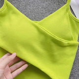 Irregular Casual Sport Camisole Women Strap Design Solid Fashion 2024 Y2K Elegant Ladies Chic Slim Tank Tops