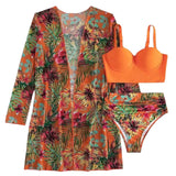 Bohemian Vacation Bathing Suits New Cover Up Three Piece Hard Packed Women'S Bikini Split Swimsuit For Ladies Ropa Interior