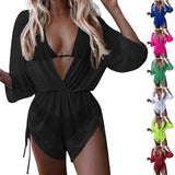 3 pieces Bikinis sets Sexy Triangle Cup Hanging Neck Swimwear Back Strap Graze High Cut Briefs Drawstring Swimsuits Bikinis