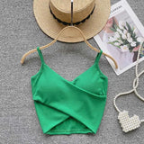 Irregular Casual Sport Camisole Women Strap Design Solid Fashion 2024 Y2K Elegant Ladies Chic Slim Tank Tops