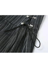 Y2k Pleated Skirt Women Sexy High Waist Grey Stripe Bandage Mini Skirts 2022 Summer New A Line Skirt Vintage Harajuku Streetwar