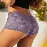 5XL Intimates Women Plus Size Sexy Lace Panty Comfortable Underwear Seductive Floral Transparent Lingerie Low Waist Women Pantie