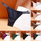 Women Ice Silk Seamless Thong Sexy Seamless Panties Low Waist Solid Seamless Underwear T Back Sexy Lingerie Mini Braguitas