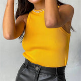 Women Solid Round Sleeveless Camis Tank Top Women Vest Camisole Summer Basic Elastic Tank Top Women O Neck Solid Tank Top Y2k