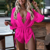 3 pieces Bikinis sets Sexy Triangle Cup Hanging Neck Swimwear Back Strap Graze High Cut Briefs Drawstring Swimsuits Bikinis