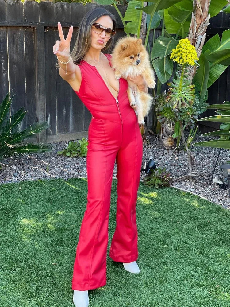 TARUXY Backless Heart Cutout Bodycon Jumpsuit For Women Casual Sleeveless Slim One-Piece Outfits Retro Denim Jumpsuits New 2023