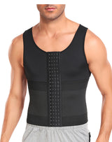 Men Gynecomastia Compression Tank Top Waist Trainer Belt Slimming Sheath 4 Rows of Hook Shapewear Vest Tight Fitting Shirts Band