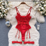 CHILLGIO Women Sexy Push Up Bodysuits Lingerie One Piece Bodycon Combination Catsuits Erotic Fashion Transparent Strappy Rompers