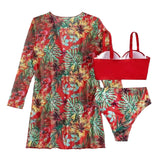 Bohemian Vacation Bathing Suits New Cover Up Three Piece Hard Packed Women'S Bikini Split Swimsuit For Ladies Ropa Interior