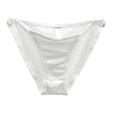 French Sweet Sexy Hollow Out Underwear For Women Low Waist Seamless Panties Satin Pure Color Ladies plus Size Underwear Briefs