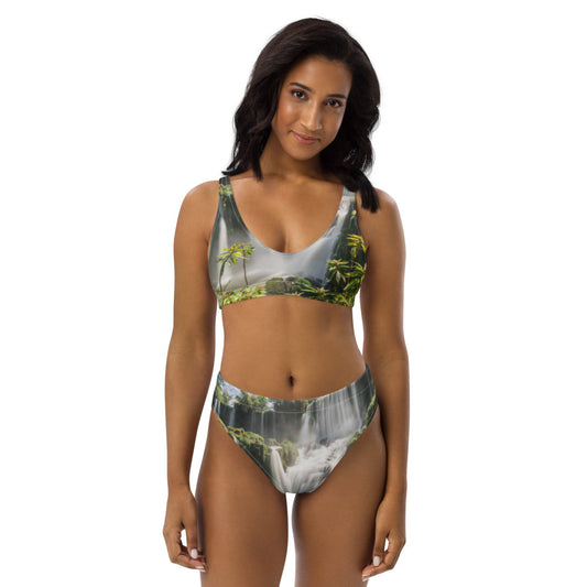 Jungle  high-waisted bikini