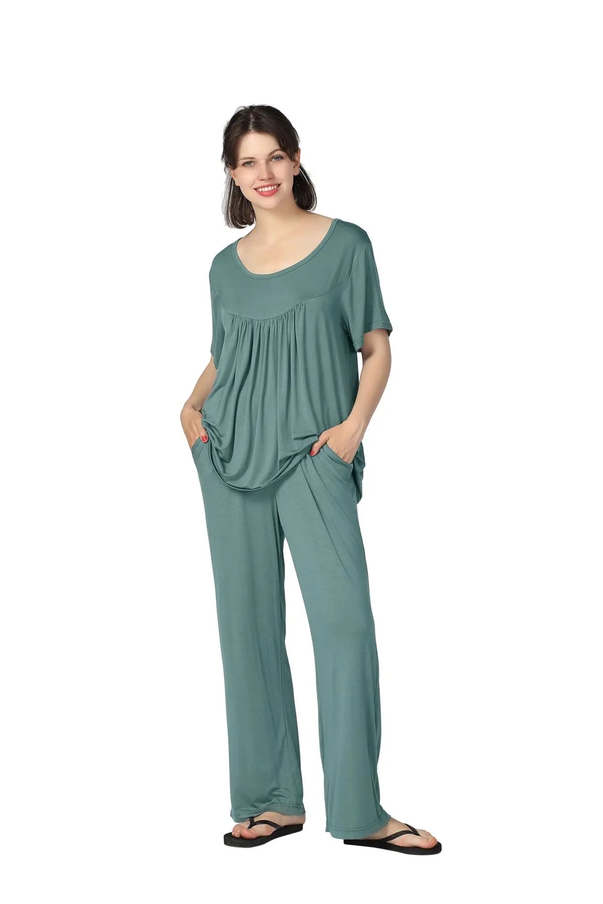 PLSU SIZE 3XL 4XL 5XL 6XL 7XL Women Pajamas Set Nightwear Casual Soft Sleepwear Elastic Cotton Sleep Set Home Clothes Negligee