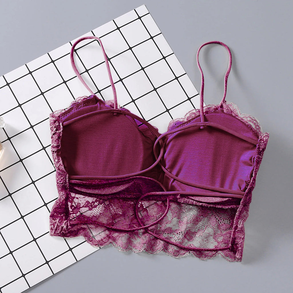 Women Seamless Push Up Bra Sports Body Shaping Lace Flower Bra Crop Top Full Cup Fitness Yoga Bra Breathable Bralette Underwear