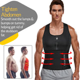 Mens Waist Trainer Vest Slimming Body Shaper Compression Shirt Workout Tank Top Shapewear Fitness Undershirt Fat Burn Sauna Suit