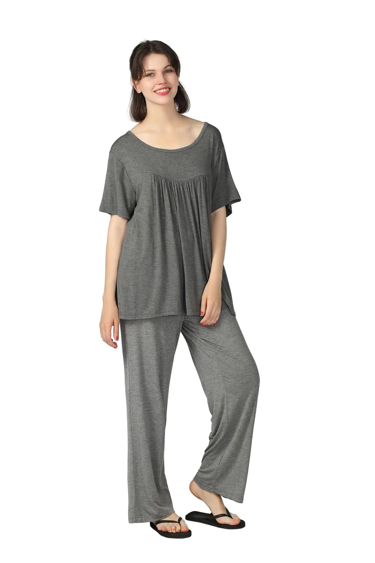 PLSU SIZE 3XL 4XL 5XL 6XL 7XL Women Pajamas Set Nightwear Casual Soft Sleepwear Elastic Cotton Sleep Set Home Clothes Negligee