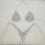 2020 venus vacation new style diamond bikini set bandage open swimwear push up rhinestone bling stones swimsuit sexy women swim