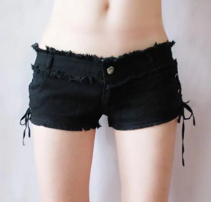 Sexy Women Tassel Low Rise Waist Hot Short Sexy Denim Booty Sexy Jeans Shorts Cute Micro Mini Short Club Wear Fashion F26