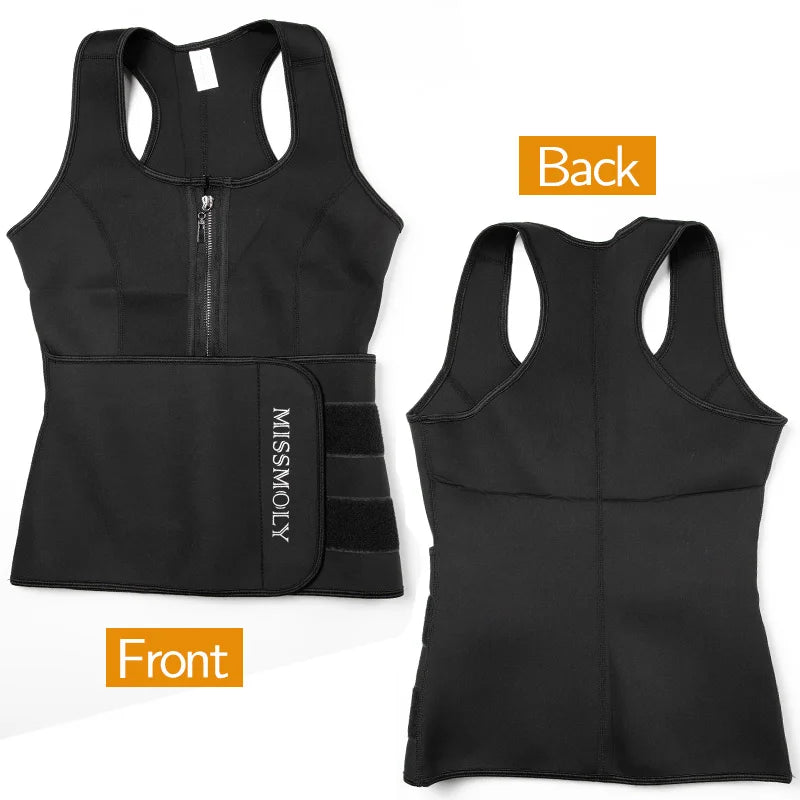 Mens Waist Trainer Vest Slimming Body Shaper Compression Shirt Workout Tank Top Shapewear Fitness Undershirt Fat Burn Sauna Suit