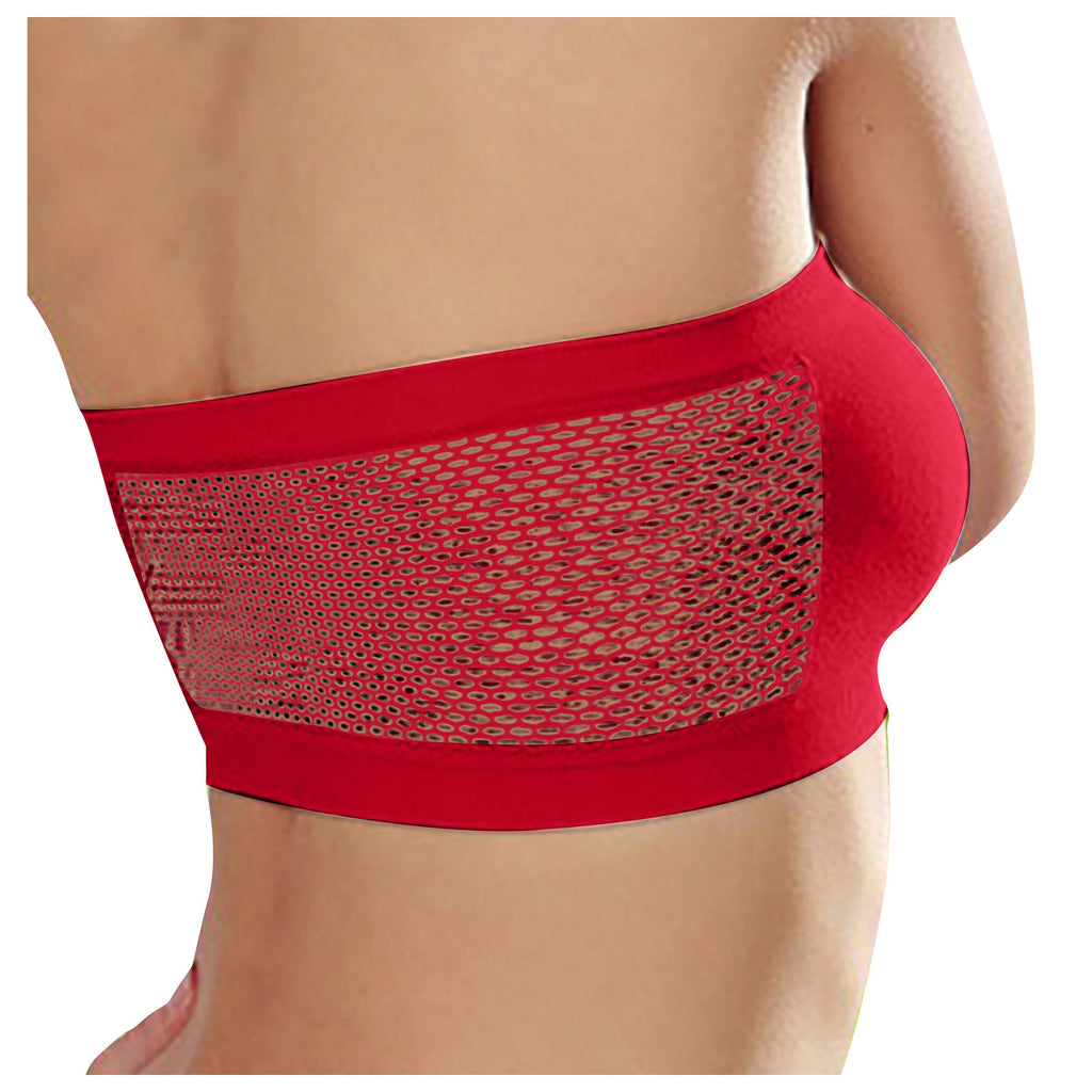 Breathable Sports Bras Women Tube Tops  Solid Color Hollow Out Sports Underwear Gym Running Fitness Sports Tops Bralette