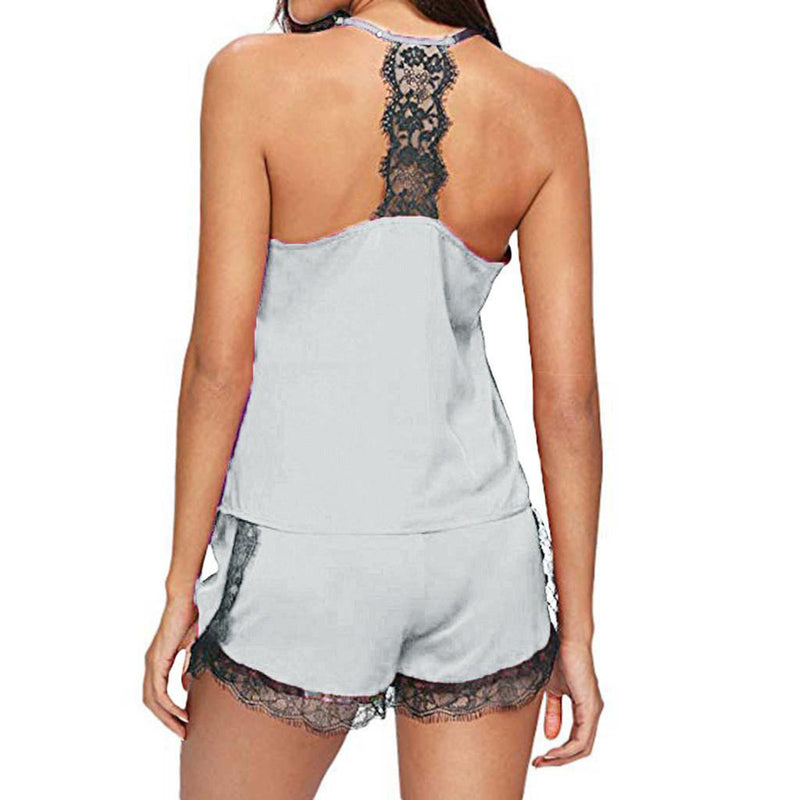Ladies Sexy Vest And Panty Set Eyelash Lace Solid Color Underwear Women Spaghetti Strap Bodysuit Women Sexy Lingeries трусы