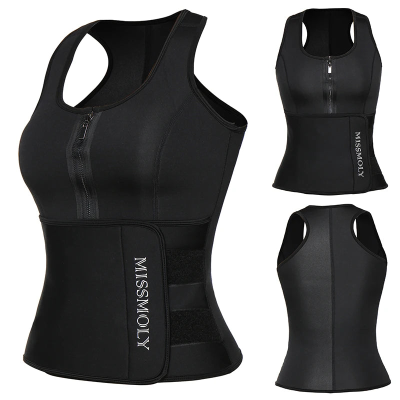 Mens Waist Trainer Vest Slimming Body Shaper Compression Shirt Workout Tank Top Shapewear Fitness Undershirt Fat Burn Sauna Suit