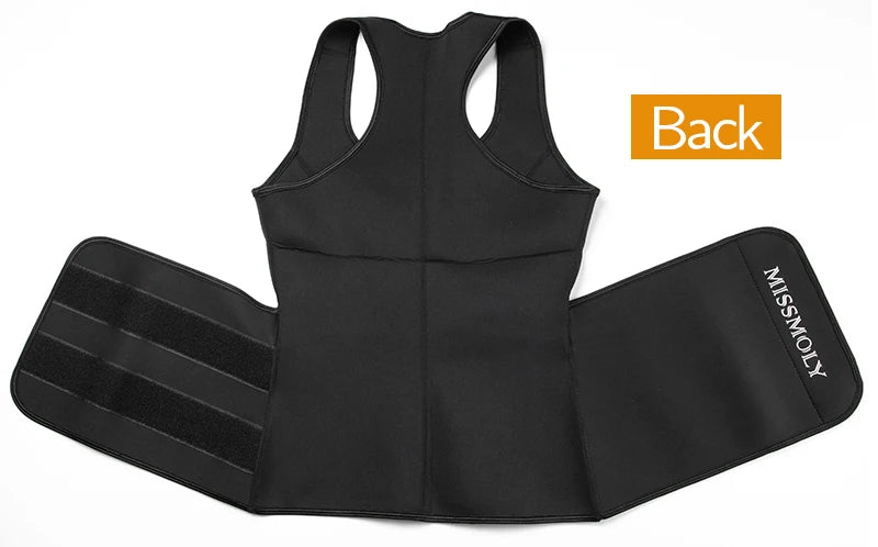 Mens Waist Trainer Vest Slimming Body Shaper Compression Shirt Workout Tank Top Shapewear Fitness Undershirt Fat Burn Sauna Suit