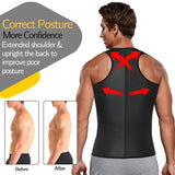 Mens Waist Trainer Vest Slimming Body Shaper Compression Shirt Workout Tank Top Shapewear Fitness Undershirt Fat Burn Sauna Suit