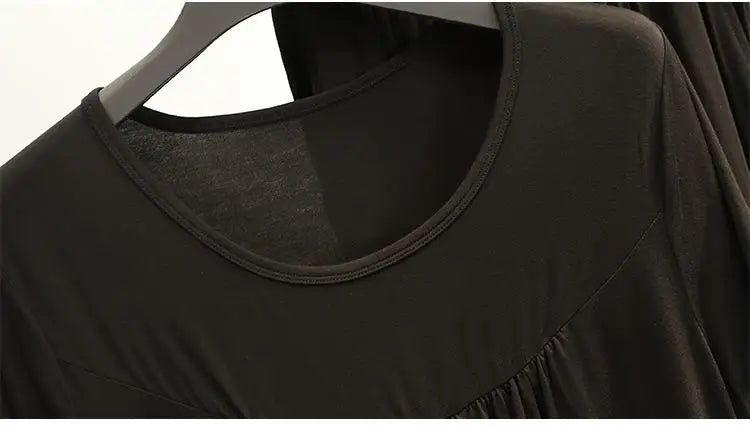 PLSU SIZE 3XL 4XL 5XL 6XL 7XL Women Pajamas Set Nightwear Casual Soft Sleepwear Elastic Cotton Sleep Set Home Clothes Negligee