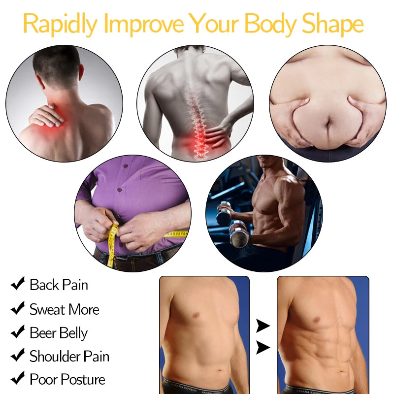 Mens Waist Trainer Vest Slimming Body Shaper Compression Shirt Workout Tank Top Shapewear Fitness Undershirt Fat Burn Sauna Suit