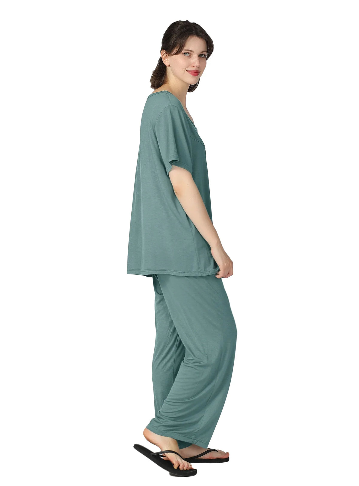 PLSU SIZE 3XL 4XL 5XL 6XL 7XL Women Pajamas Set Nightwear Casual Soft Sleepwear Elastic Cotton Sleep Set Home Clothes Negligee