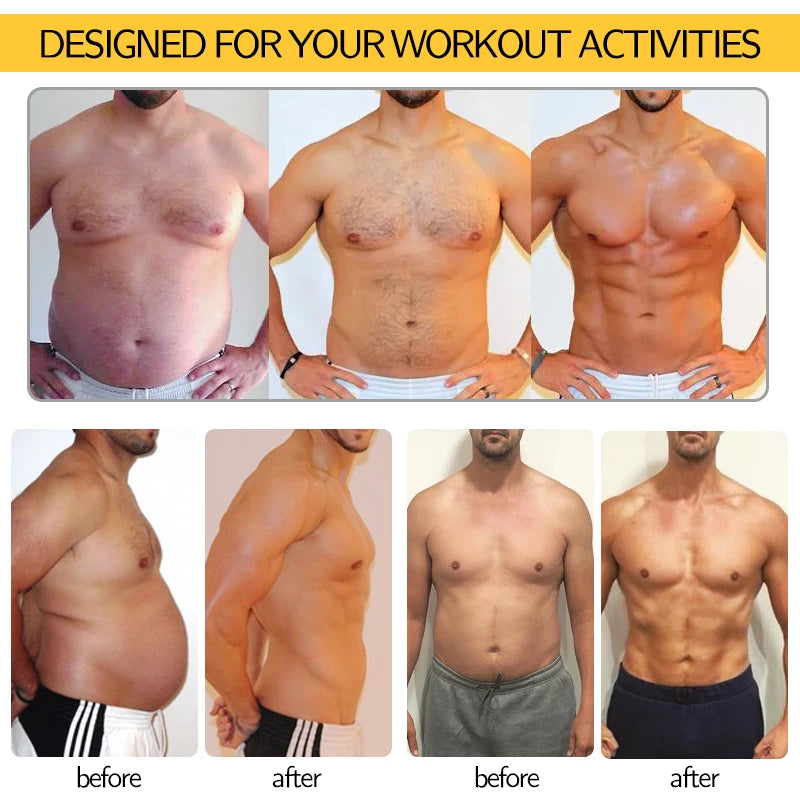 Mens Waist Trainer Vest Slimming Body Shaper Compression Shirt Workout Tank Top Shapewear Fitness Undershirt Fat Burn Sauna Suit