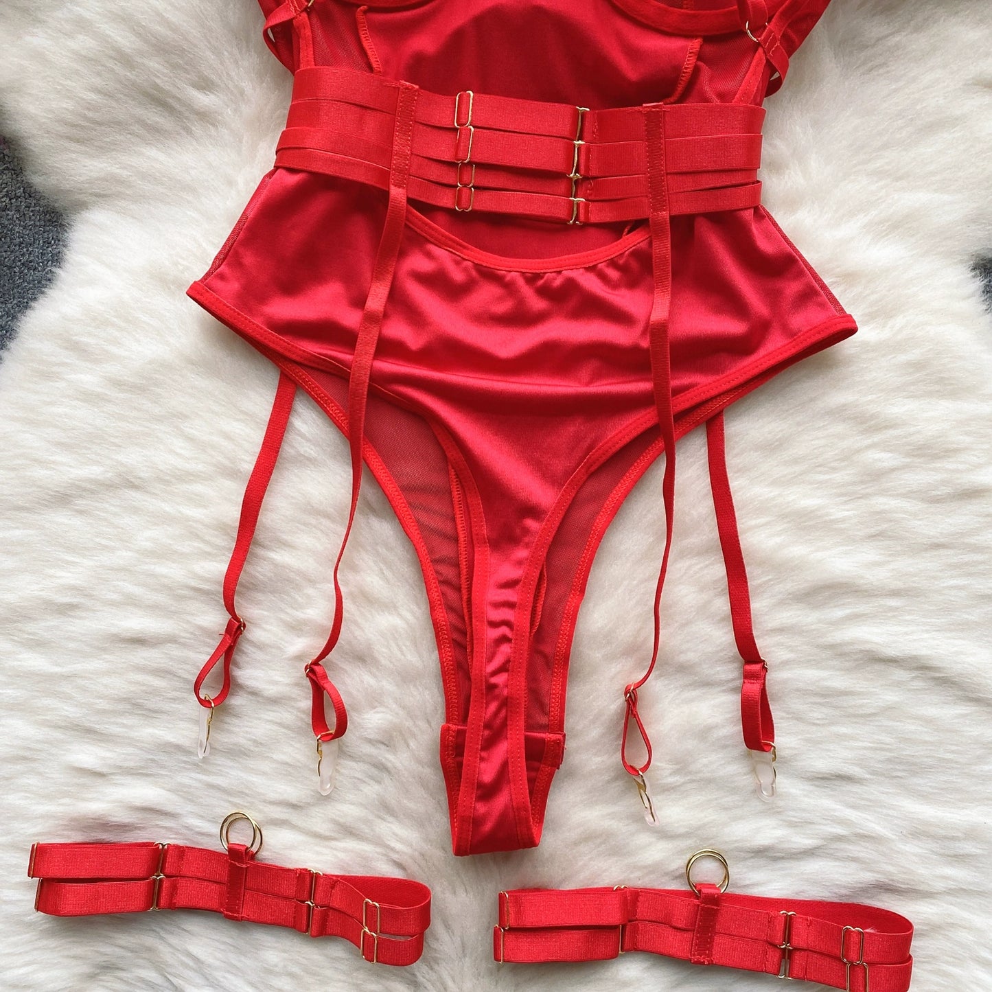 CHILLGIO Women Sexy Push Up Bodysuits Lingerie One Piece Bodycon Combination Catsuits Erotic Fashion Transparent Strappy Rompers