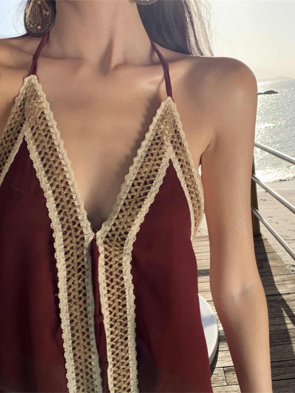Women's Clothing Sanya Photography Thai Style Halterneck Beach Dress Travel