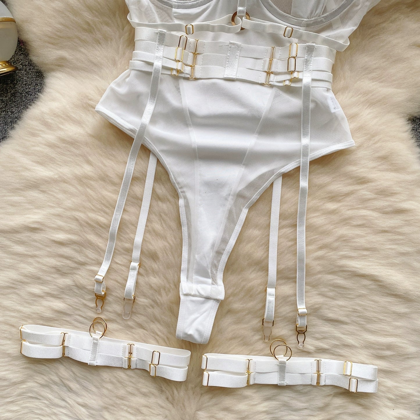 CHILLGIO Women Sexy Push Up Bodysuits Lingerie One Piece Bodycon Combination Catsuits Erotic Fashion Transparent Strappy Rompers