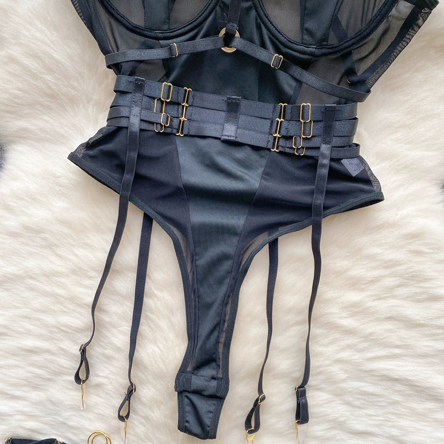 CHILLGIO Women Sexy Push Up Bodysuits Lingerie One Piece Bodycon Combination Catsuits Erotic Fashion Transparent Strappy Rompers