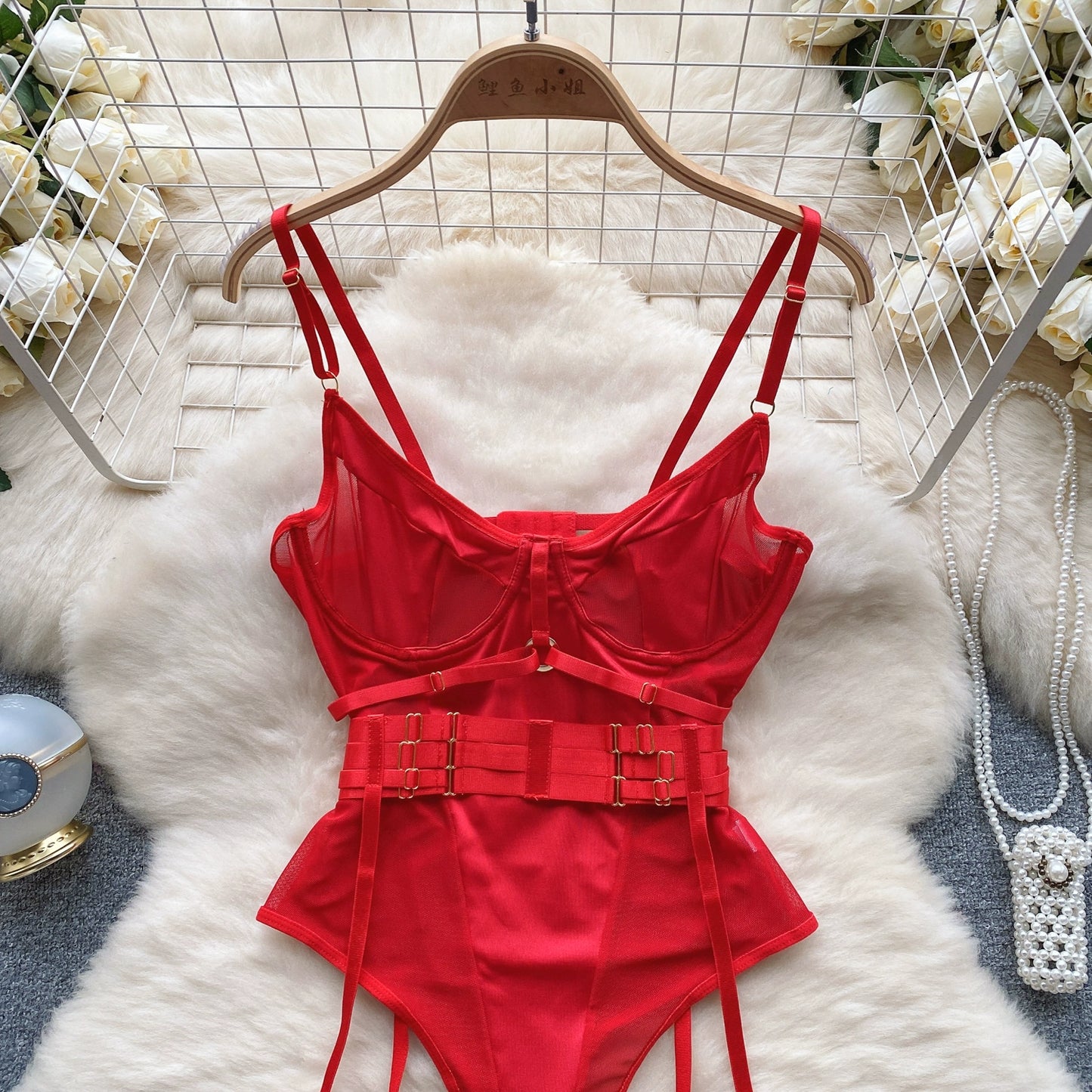 CHILLGIO Women Sexy Push Up Bodysuits Lingerie One Piece Bodycon Combination Catsuits Erotic Fashion Transparent Strappy Rompers