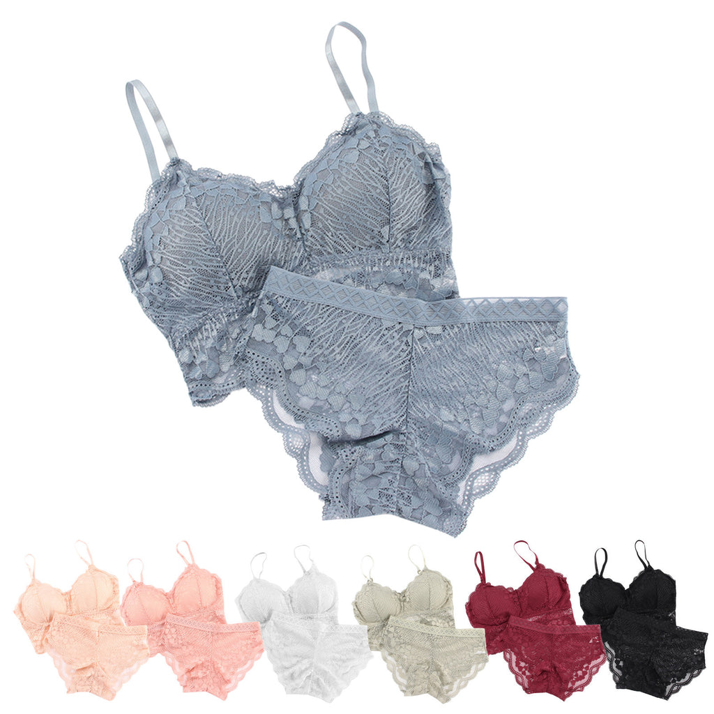 Silk Bralette Underwear Bralette Panty Set Lingerie Set For Women Bra Panty 2 Piece Lingerie Set Plus Size Female Underwear